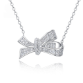 wholesale 925 silver new jewelry butterfly bow pendant stylish personality necklace luxury ins fashion-0-0
