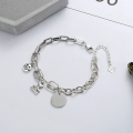 wholesale S925 Sterling Silver Korean Retro Smile English Cute Bear Accessory Creative Sweet Cool Style Bracelet-0-0