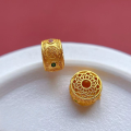 wholesale S925 ancient silver gold-plated fittings, enamel Prajna five-color wealth deity pendant, tiliu lucky bead, spacer bead, barrel bead for DIY-0-6