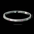 wholesale 925 Silver Gold-Plated Bracelet with High-Carbon Diamonds, Ke Ying Silver Frosted Finish, Ruby, Fashionable and Niche Versatile Jewelry for Women-0-1
