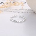 wholesale S925 Sterling Silver Fashion Minimalist Versatile Twist Rope Design Trendy Viral Open Adjustable Ring-0-1
