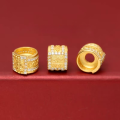wholesale Gold-Plated 925 Silver Inlaid with Diamonds Zhajilamu Lulutong Lucky Bead DIY Cultural Play Buddhist Bead Bracelet Handstring Spacer Bead Accessories-0-1