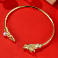 wholesale High Version S925 Sterling Silver Dragon Year Beauty Bracelet for Women, Gold-Toned Silver Bracelet Gift for Mom and Best Friend-0-1