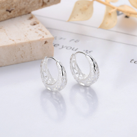 wholesale S925 Sterling Silver Korean-style Creative Geometric Hollow-Out Design Ear Clasp, Daily Commute Versatile New Women's Earrings-428HR/approximately 2.1g/pair 925 silver