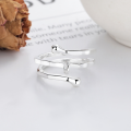 wholesale S925 Sterling Silver Korean-style Light Luxury Minimalist Multi-layer Line Open Ring, Niche Design Sense Index Finger Ring-0-1