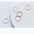 wholesale S925 Sterling Silver Plain Thin Band Stackable Ring Circle Pinky Ring Knuckle Ring J3670-0-0