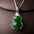 wholesale 925 Sterling Silver Inlaid with Cabochon Hetian Jasper Pendant with Certificate, New Chinese Style Ancient Wind Gourd Jade Pendant Wholesale-0-0