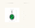 wholesale S925 Sterling Silver European and American Fashion Pigeon Egg Pendant Emerald Necklace for Women, High-End Design Oval Collarbone Chain-0-6