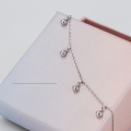 wholesale Sterling Silver S925 Round Bead Anklet for Women, Polished Minimalist Fashion Ankle Bracelet with Bead Charm, Summer Gift for Best Friend Wholesale-0-1