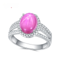 wholesale S925 Silver Cultivated Six-Ray Star Ruby and Sapphire Ring with European and American Luxurious Design and High-End Feel-0-4