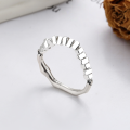 wholesale S925 Sterling Silver Irregular Crushed Silver Ring, Minimalist Design, Versatile Viral Style Trending Stackable Index Finger Ring for Women-0-0
