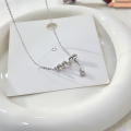 wholesale S925 Sterling Silver Original Snake Necklace for Women, Minimalist New Chinese Style Small Serpent Pendant with Flowing Tassels, Zodiac Versatile Collarbone Chain-0-4