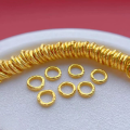 wholesale Metal material: 925 ancient silver gold-plated fittings, engraved coiled small gold circle, six-syllable mantra spacer, meteorite surface, twist spacer bead DIY-0-16