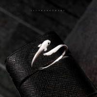 wholesale S925 Sterling Silver Dolphin Ring for Women, Minimalist and Fashionable, Playful "You Are My Destiny" Design Open Adjustable Ring-Dolphin Open Ring/Approx. 1.42g&gt;JZ015287 Sterling Silver