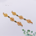 wholesale Gold-plated S925 silver chain semi-chain three-connection accessory bracelet necklace charm DIY handmade semi-finished product new-0-6