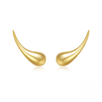 wholesale 925 Sterling Silver Metal Polished Minimalist Teardrop Earrings, Popular In Europe And The Us, Creative And Stylish Ins Earrings-Gold 925 silver