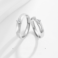 wholesale S925 Sterling Silver True Love Couple Rings, Simple and Fashionable, Light Luxury High-End Sense Matching Rings for Valentine's Day 520 Gift-True Love for Life Couple Ring/Approx. 4.99g&gt;PR001046 Sterling Silver
