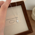 wholesale S925 Sterling Silver Korean Version Simple and Fashionable Delicate Fresh Heart-shaped Pendant Necklace for Women-0-5