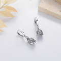 wholesale S925 silver retro antique Roman knight helmet vintage creative unique design earrings ear cuffs-0-1