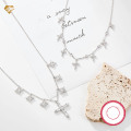 wholesale 925 Silver Cross Pendant Necklace for Women, Wholesale Halloween Jewelry with Zircon, High-End European and American Style-0-2