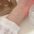 wholesale S925 Sterling Silver Snake Chain Bead Bracelet for Women, New Collection, Small Design, Luxury Minimalist Style, Elegant Wrist Accessory-0-0