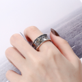 wholesale S925 sterling silver retro irregular textured 3D five-pointed star creative open ring-0-3