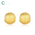 wholesale S925 Sterling Gold Plated Minimalist Hand-Brushed Light Luxury Vintage Style Large Gold Earrings, Niche Earrings Wholesale-0-0