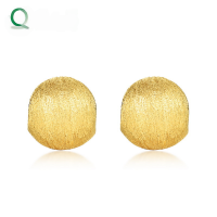 wholesale S925 Sterling Gold Plated Minimalist Hand-Brushed Light Luxury Vintage Style Large Gold Earrings, Niche Earrings Wholesale-Small version (11MM) 925 silver