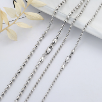 wholesale S925 Sterling Silver Plain Silver Bare Chain Bead Round Bead Chain Collarbone Sweater Chain Versatile DIY Free Matching Accessories-2.5mm round bead chain 43cm approx. 7.2g 925 silver