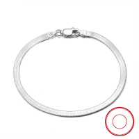 wholesale S925 Sterling Silver 3mm Blade Flat Snake Chain Bracelet, INS Trend Minimalist Style, Cross-Border-18K gold, 3mm wide, bracelet length 16.5cm>925 silver