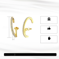 wholesale S925 Sterling Silver Earrings, 14K Gold White Zircon Hoop Earrings, Creative Small Earrings, Factory Direct-0-3