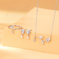 wholesale S925 Sterling Silver Tulip Necklace for Women, Korean Style Minimalist Fresh and Light Luxury Floral Collarbone Chain, Earrings, Ring Jewelry Set-0-0