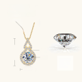 wholesale S925 Sterling Silver Fashionable Light Luxury Style Moissanite Gourd Necklace for Women, High-End Sense and Elegant Collarbone Chain Wholesale-0-7