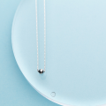 wholesale S925 Sterling Silver Women's Japanese and Korean Style Beaded Ball Short Necklace Trendy Small Silver Ball Collarbone Chain D3936-0-2