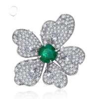 wholesale Sterling Silver Inlaid with 8*8 Emerald, Stunning Eye-Catching Luxurious Rich Lady Style Ring, Mu Jing Jewelry New Collection S25-R345 Green No.7