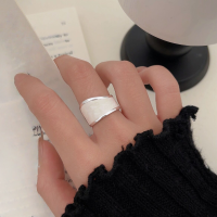 wholesale S925 Sterling Silver Drip Glaze Adjustable Open Ring for Women, Korean Spring and Summer New Ins Trendy Versatile Band-Sterling silver (opening adjustable)
