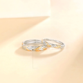 wholesale S925 Sterling Silver Wheat Couple Rings, Forest-StyleRings, Light Luxury Two-Tone Adjustable Finger Ring forGift-0-1