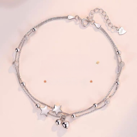wholesale Sterling Silver S925 Maker's Beaded Starry Sky Bell Ins Style Bracelet Simple Niche High-End Design Gift for Best Friend-Starry Sky Bell Bracelet 925 Silver
