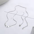 wholesale S925 Sterling Silver European and American Cross-Border Snake Chain with Geometric Small Accessories Trendy Minimalist Style Collarbone Necklace-0-2