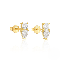 wholesale S925 Sterling Silver Irregular Trapezium Zircon Pearl Earrings, Amazon's Bestselling Versatile Fashion Earrings-Gold#6 925 silver