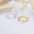 wholesale S925 sterling silver Korean-style creative trendy irregular pearl ring, luxurious and delicate openable index finger ring-0-0