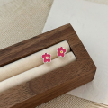 wholesale S925 Sterling Silver Delicate Small Floral Stud Earrings for Women, Simple and Fresh Style, New-0-2