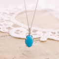 wholesale S925 silver vintage-style artificial turquoise necklace, Fall new collection from Dunli Jewelry manufacturer wholesale-0-5