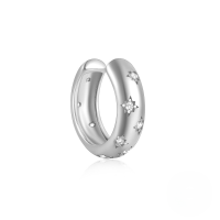 wholesale S925 Sterling Silver New Classic Best-selling Octagram Zircon Ear Hoop Ear Clip Earrings For Women-Single platinum 925 silver