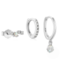 wholesale 925 Sterling Silver Zircon And Opal Earring Set, Women's High-end Earrings-0-4