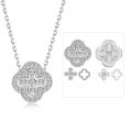 wholesale S925 Sterling Silver Korean New Style Four-Leaf Clover Necklace for Women, Detachable Multi-Way Design Personalized Choker-0-4