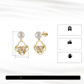 wholesale S925 Sterling Silver, 14K Gold Cultured Freshwater Pearl Flower Drop Earrings Factory Direct-0-1