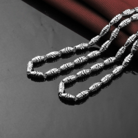 wholesale 925 silver men's olive necklace Korean style thick chain collarbone necklace silver electroplated white gold jewelry silver accessory wholesale-4.0 Olive Chain 20 inches (50 cm) &gt; [S925 Silver]