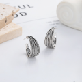 wholesale S925 Sterling Silver Retro Korean Dongdaemun Multi-Line C-Hoop Earrings Cross-Border New Fashion Earrings for Women-0-2