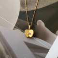 wholesale S925 Sterling Silver Brushed Apple Pendant Necklace, Minimalist Luxury Wish Fruit Choker, Holiday Gift for Women-0-2